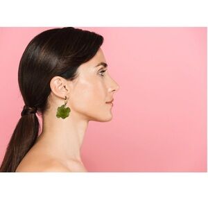 Chic Green Floral Earrings